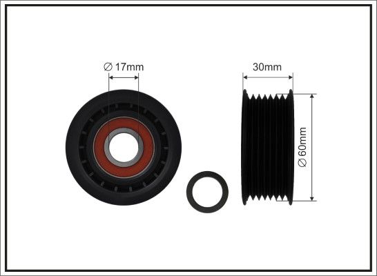 CAFFARO 495-40 Deflection/Guide Pulley, V-ribbed belt
