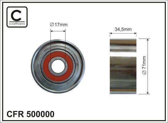 CAFFARO 500000 Deflection/Guide Pulley, V-ribbed belt