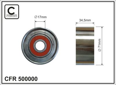 Deflection/Guide Pulley, V-ribbed belt CAFFARO 500000