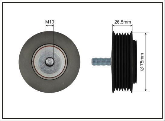 CAFFARO 500003 Deflection/Guide Pulley, V-ribbed belt