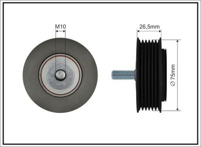 Deflection/Guide Pulley, V-ribbed belt CAFFARO 500003