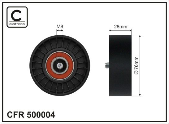 CAFFARO 500004 Deflection/Guide Pulley, V-ribbed belt