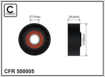 Tensioner Pulley, V-ribbed belt CAFFARO 500005
