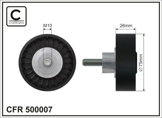 CAFFARO 500007 Deflection/Guide Pulley, V-ribbed belt