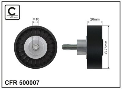 Deflection/Guide Pulley, V-ribbed belt CAFFARO 500007