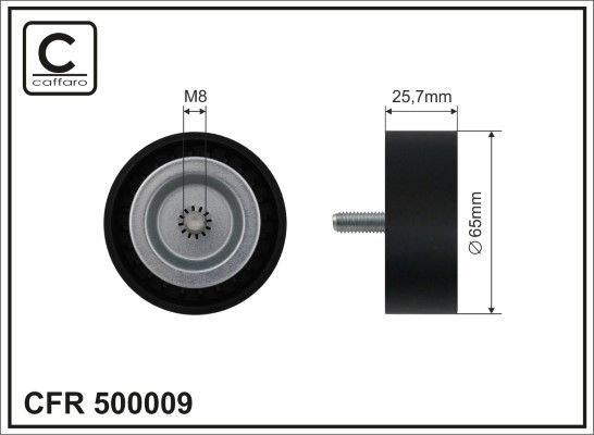 CAFFARO 500009 Deflection/Guide Pulley, V-ribbed belt