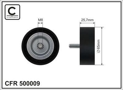 Deflection/Guide Pulley, V-ribbed belt CAFFARO 500009
