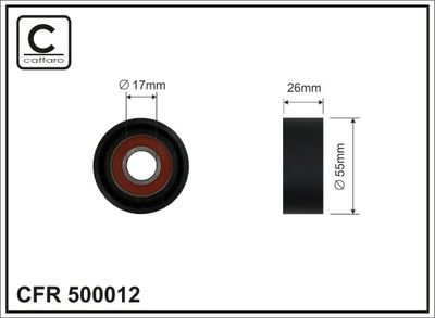 Tensioner Pulley, V-ribbed belt CAFFARO 500012