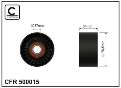 Tensioner Pulley, V-ribbed belt CAFFARO 500015