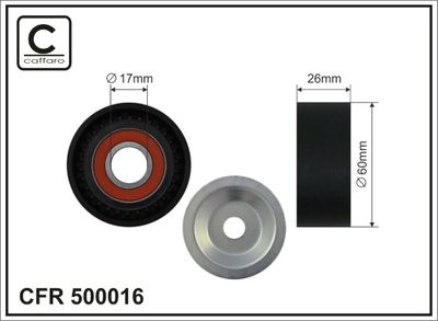 Tensioner Pulley, V-ribbed belt CAFFARO 500016