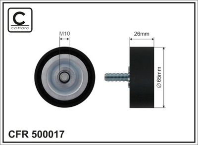 Tensioner Pulley, V-ribbed belt CAFFARO 500017