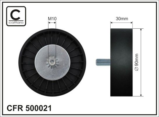 CAFFARO 500021 Deflection/Guide Pulley, V-ribbed belt