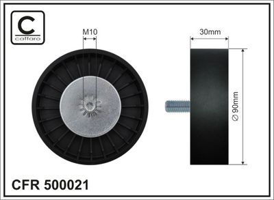 Deflection/Guide Pulley, V-ribbed belt CAFFARO 500021