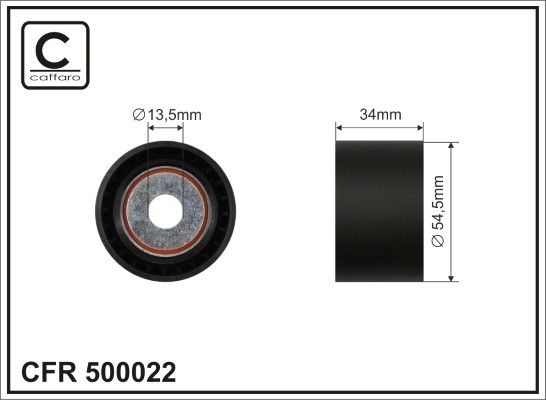 CAFFARO 500022 Deflection/Guide Pulley, V-ribbed belt
