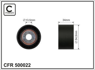 Deflection/Guide Pulley, V-ribbed belt CAFFARO 500022