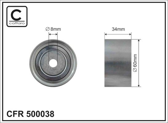 CAFFARO 500038 Deflection Pulley/Guide Pulley, timing belt