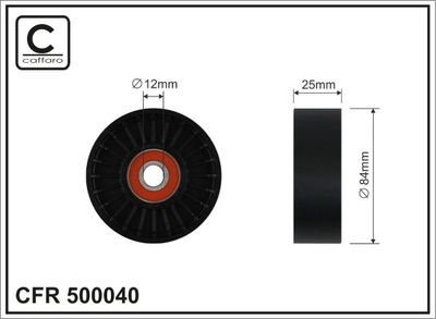 Deflection/Guide Pulley, V-ribbed belt CAFFARO 500040