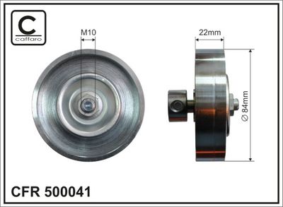 Tensioner Pulley, V-ribbed belt CAFFARO 500041