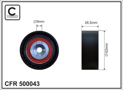 Tensioner Pulley, timing belt CAFFARO 500043