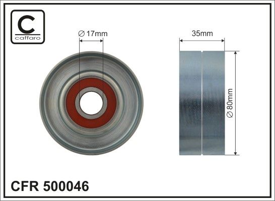 CAFFARO 500046 Tensioner Pulley, V-ribbed belt