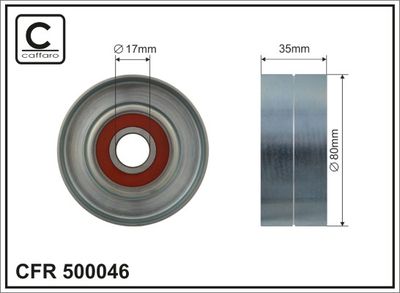 Tensioner Pulley, V-ribbed belt CAFFARO 500046