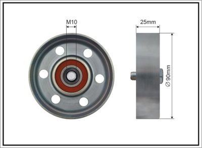 Deflection/Guide Pulley, V-ribbed belt CAFFARO 500047