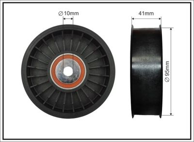Deflection/Guide Pulley, V-ribbed belt CAFFARO 500049