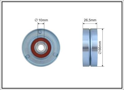 Deflection/Guide Pulley, V-ribbed belt CAFFARO 500051