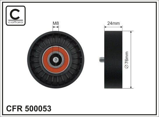 CAFFARO 500053 Deflection/Guide Pulley, V-ribbed belt