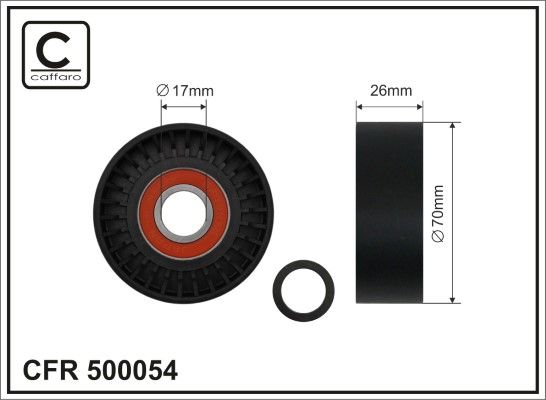 CAFFARO 500054 Tensioner Pulley, V-ribbed belt