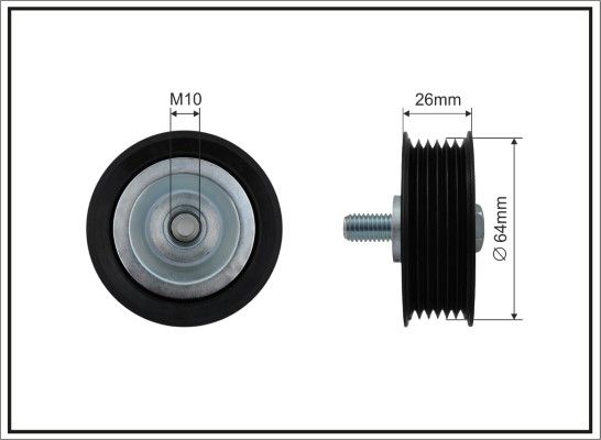 CAFFARO 500058 Tensioner Pulley, V-ribbed belt