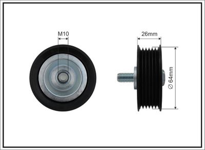 Tensioner Pulley, V-ribbed belt CAFFARO 500058