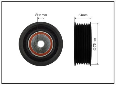 Deflection/Guide Pulley, V-ribbed belt CAFFARO 500060