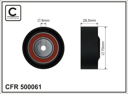 CAFFARO 500061 Tensioner Pulley, V-ribbed belt