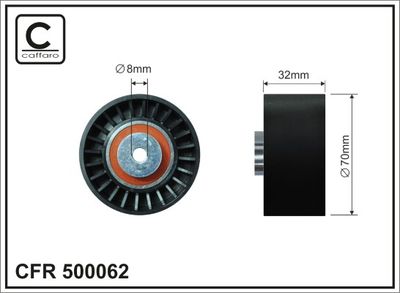 Deflection/Guide Pulley, V-ribbed belt CAFFARO 500062
