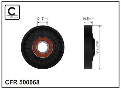 Tensioner Pulley, V-ribbed belt CAFFARO 500068