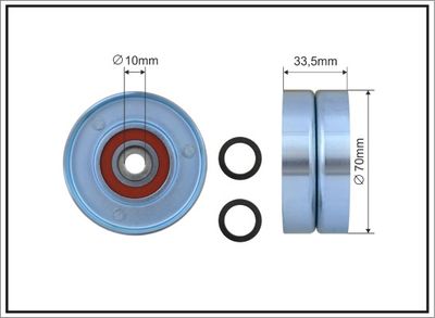 Tensioner Pulley, V-ribbed belt CAFFARO 500072