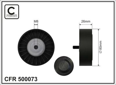 Tensioner Pulley, V-ribbed belt CAFFARO 500073