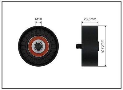 Deflection/Guide Pulley, V-ribbed belt CAFFARO 500075