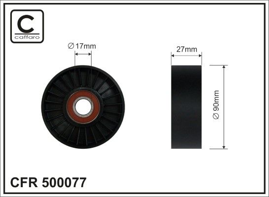 CAFFARO 500077 Tensioner Pulley, V-ribbed belt