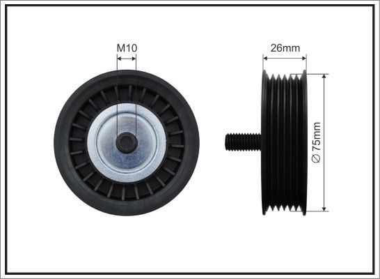 CAFFARO 500080 Deflection/Guide Pulley, V-ribbed belt