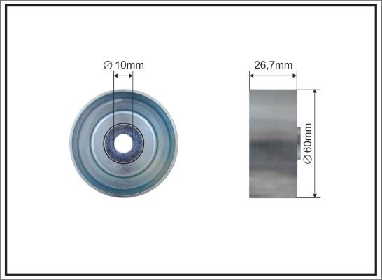 CAFFARO 500082 Deflection/Guide Pulley, V-ribbed belt