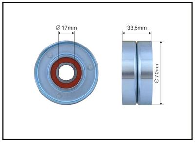 Tensioner Pulley, V-ribbed belt CAFFARO 500083