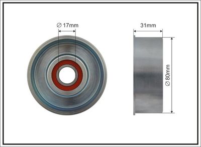 Tensioner Pulley, V-ribbed belt CAFFARO 500085