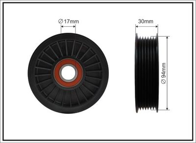 Tensioner Pulley, V-ribbed belt CAFFARO 500087