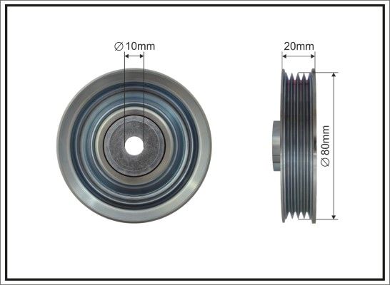 CAFFARO 500090 Deflection/Guide Pulley, V-ribbed belt