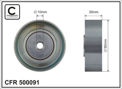 Deflection/Guide Pulley, V-ribbed belt CAFFARO 500091
