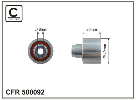 CAFFARO 500092 Deflection Pulley/Guide Pulley, timing belt