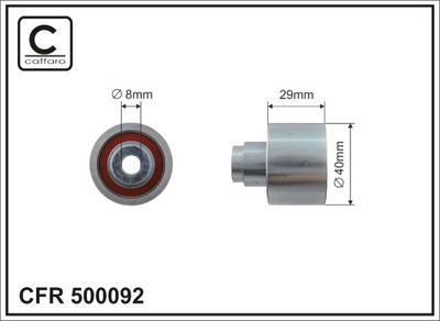 Deflection Pulley/Guide Pulley, timing belt CAFFARO 500092