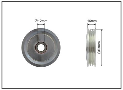 Deflection/Guide Pulley, V-ribbed belt CAFFARO 500093